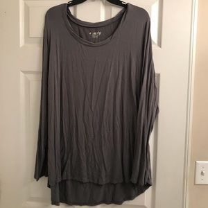 Cato Plus Size 22/24 Gray Soft Long Sleeve Shirt